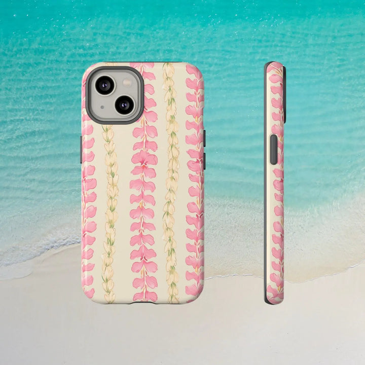 Plumeria Flower Lei Tough Phone Case | Dual Layer Drop Protection for iPhone & Samsung