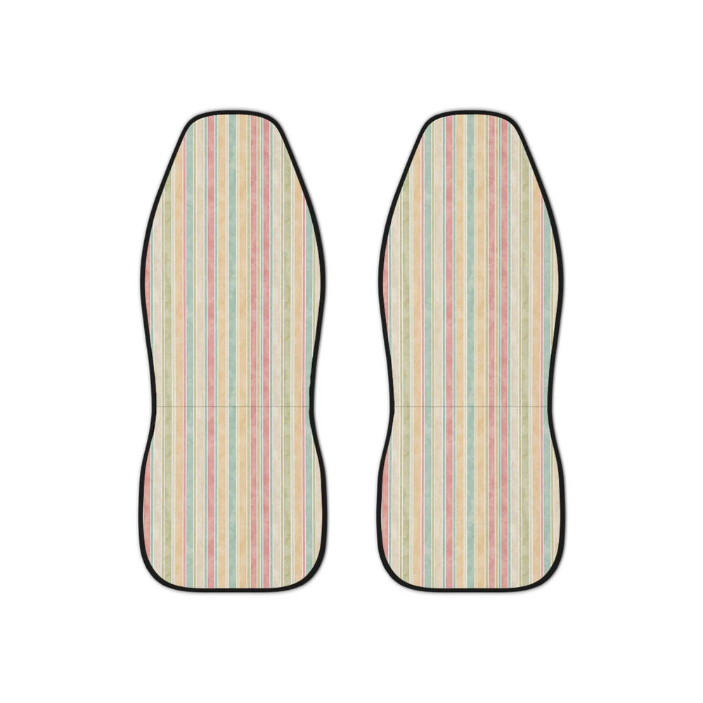Close-up of pink and coral pastel stripe pattern on Little Aloha Co Positano seat covers