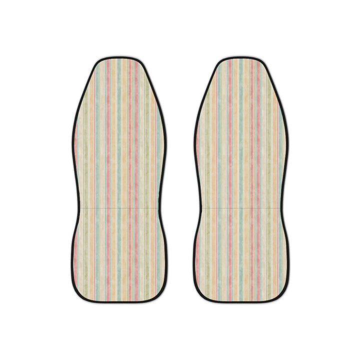Close-up of pink and coral pastel stripe pattern on Little Aloha Co Positano seat covers