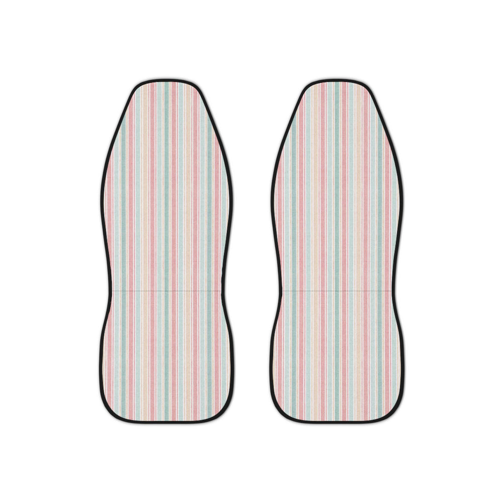 St Tropez car seat covers in sorbet stripe print, set of 2 displayed front-facing