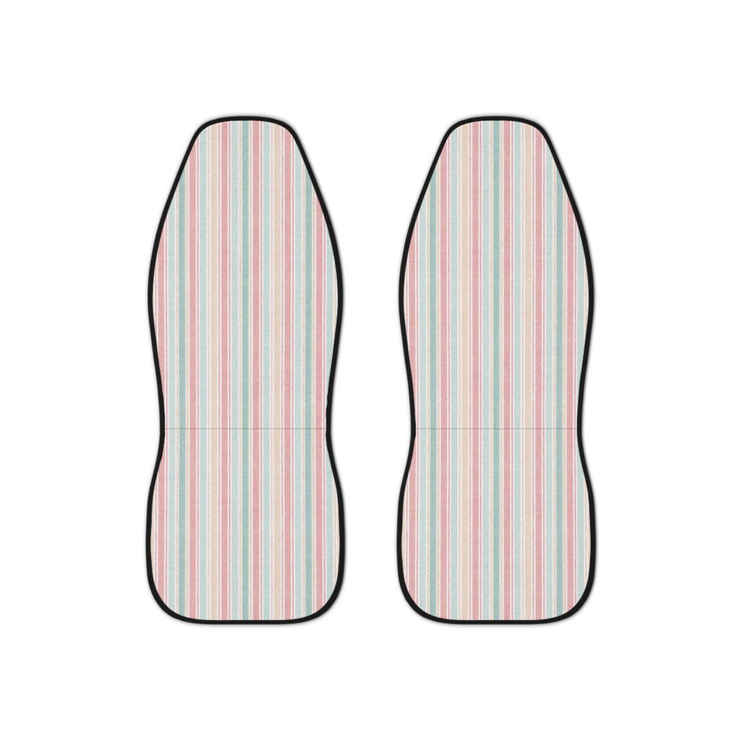 St Tropez car seat covers in sorbet stripe print, set of 2 displayed front-facing
