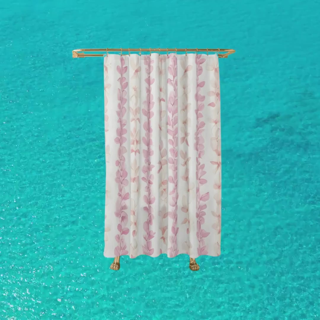 Floral Shower Curtain - Tropical Island Decor | Waterproof Boho Chic Bathroom